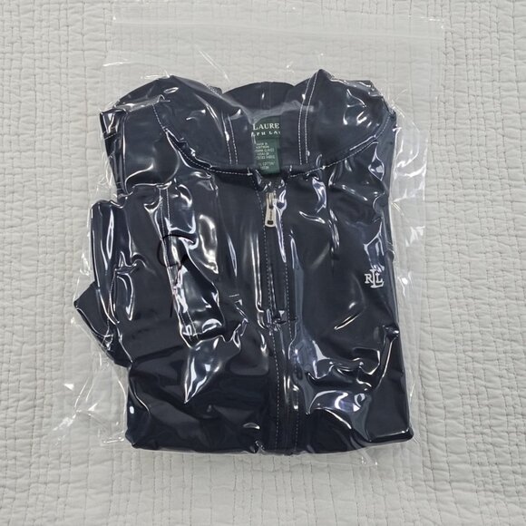 Green Label Lauren Ralph Lauren Hoodie Women's L Navy Blue Y2K Full Zip EUC - Picture 15 of 15